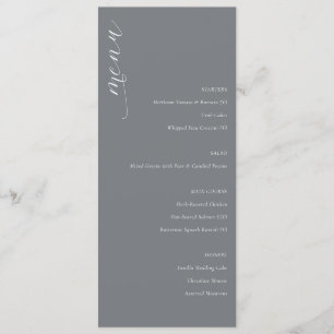 Sophisticated Gray Minimalist Menu