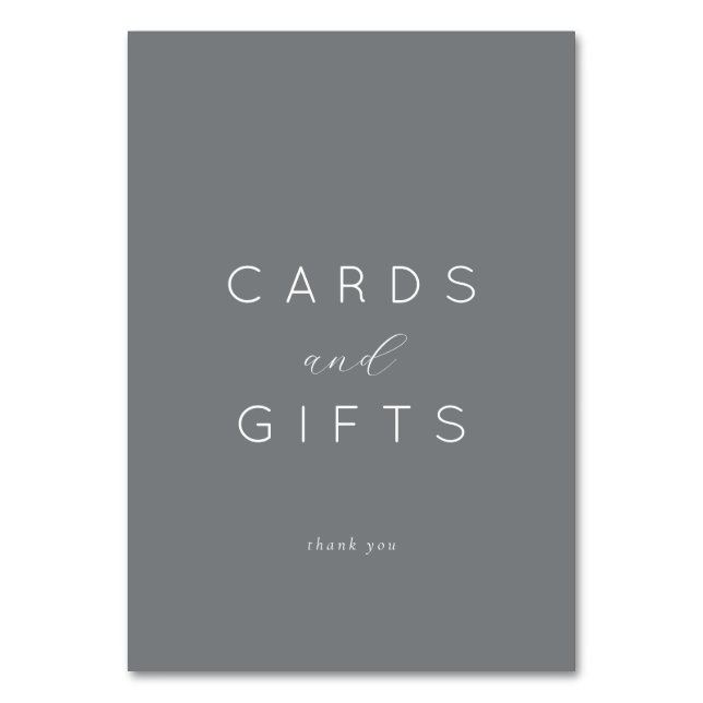 Sophisticated Gray Minimalist Thank You Card (Front)