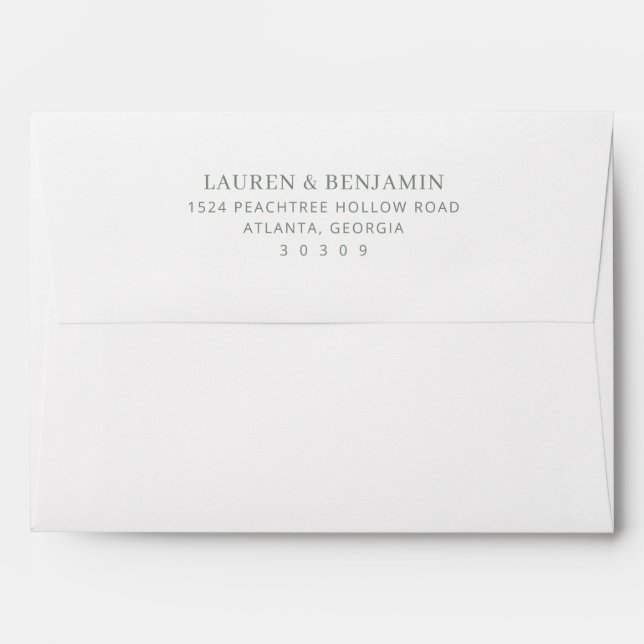 Sophisticated Gray Minimalist Typographic Envelope (Back (Top Flap))