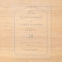 Sophisticated Gray Minimalist Wedding Invitation