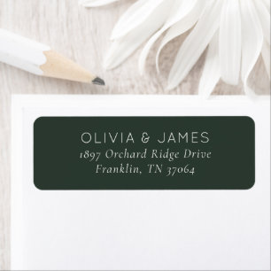 Sophisticated Green Minimalist Return Address Label