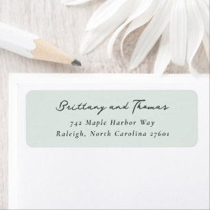 Sophisticated Green Minimalist Return Address Label