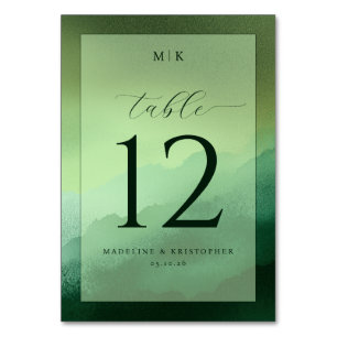 Sophisticated Green Mountain Landscape Table Number