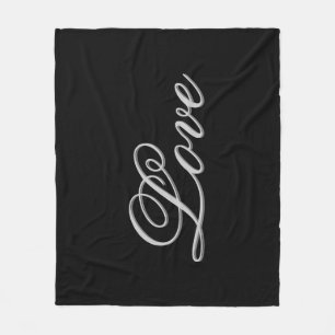 Sophisticated Grey Black Love Wedding Postage Fleece Blanket