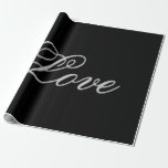 Sophisticated Grey Black Love Wedding Postage Wrapping Paper<br><div class="desc">You can easily change the fonts and colours. You can also add your logo and the background image as you like.</div>