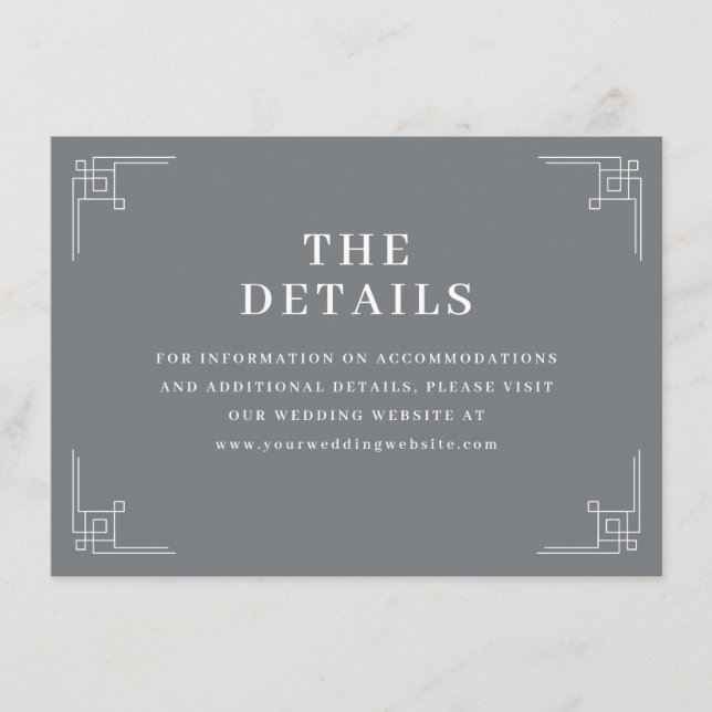 Sophisticated Grey Geometric Accents Enclosure Card (Front)