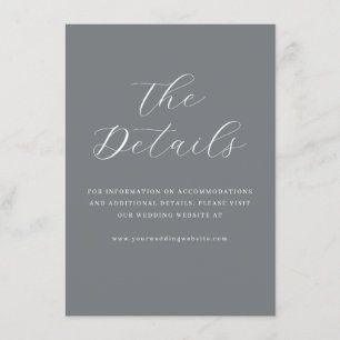 Sophisticated Grey Minimalist Calligraphy Enclosure Card