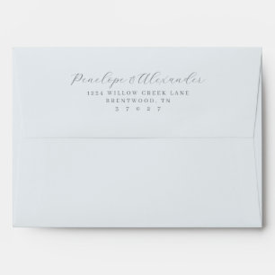 Sophisticated Grey Minimalist Calligraphy Envelope