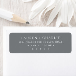 Sophisticated Grey Minimalist Typographic Return Address Label