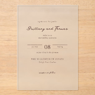 Sophisticated Grey Minimalist Wedding Invitation