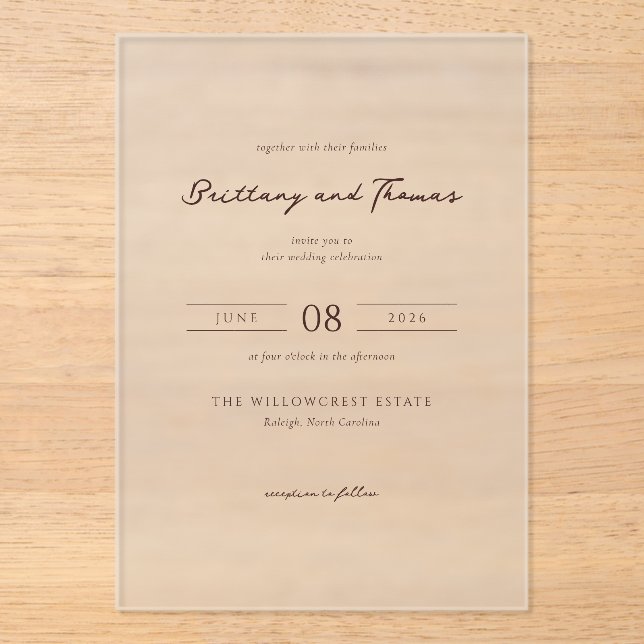 Sophisticated Grey Minimalist Wedding Invitation (Front)