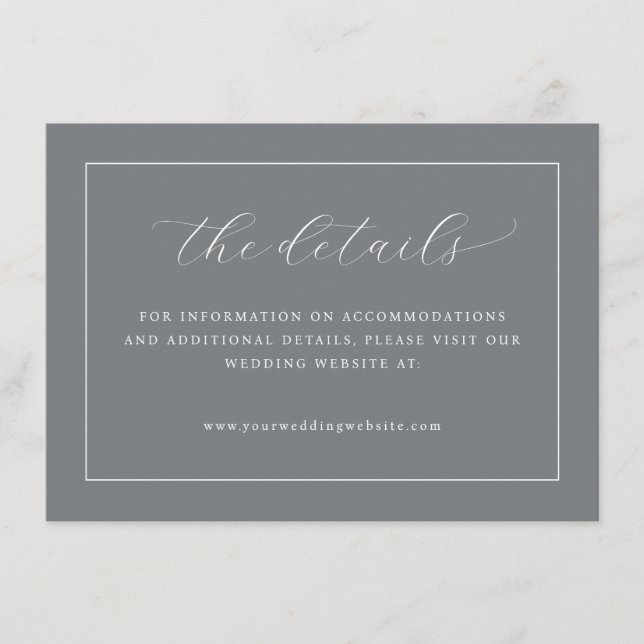 Sophisticated Grey Typographic Enclosure Card (Front)