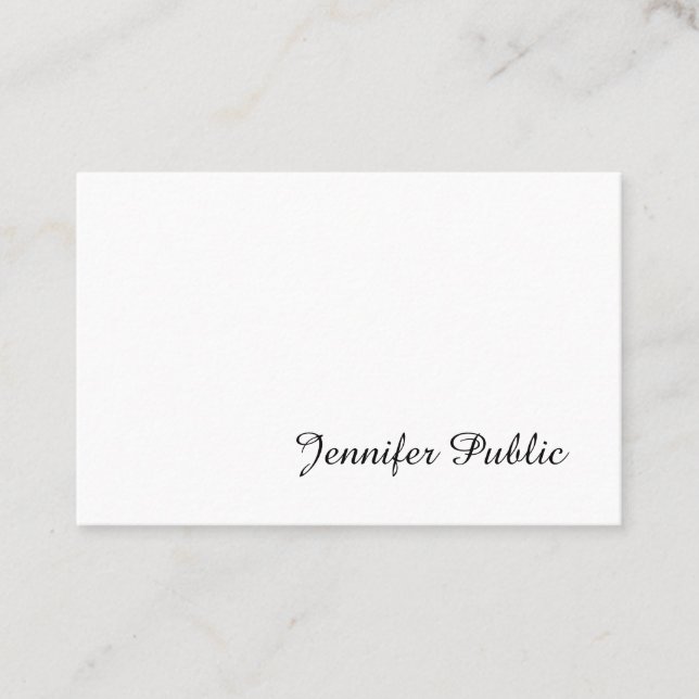 Sophisticated Handwritten Script Modern Simple Business Card (Front)