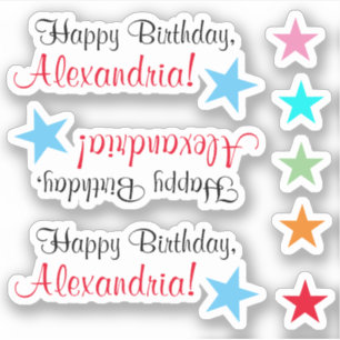Sophisticated "Happy Birthday" w/ Star Shape