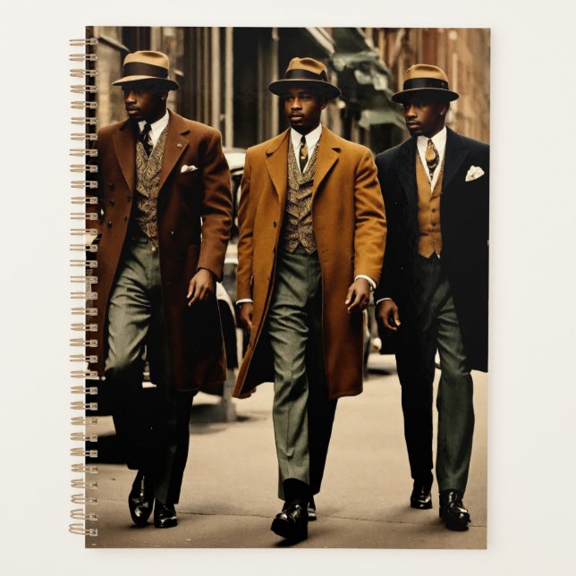 Sophisticated Harlem Renaissance Gentlemen Planner (Front)