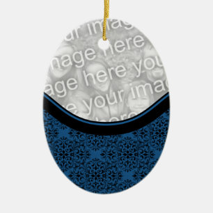 Sophisticated Holiday Damask Oval Ornament