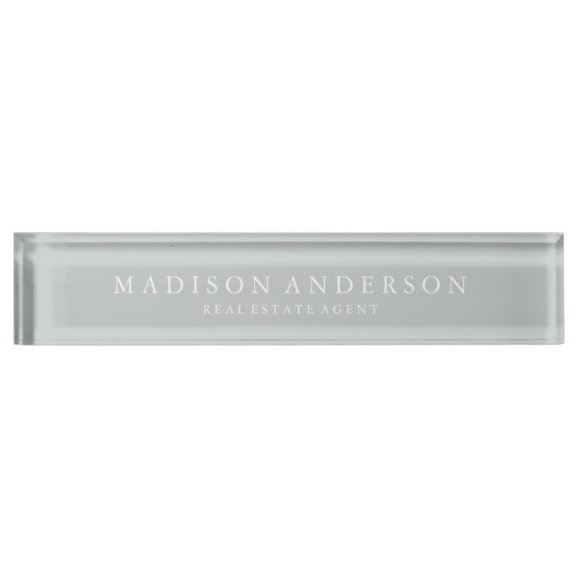 Sophisticated in Grey | Desk Name Plate (Front)