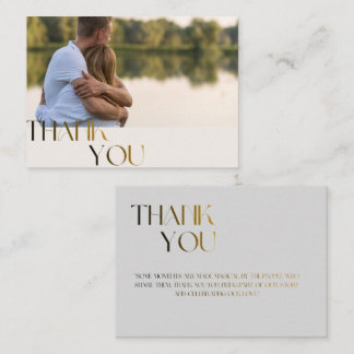 Sophisticated Initials Wedding Thank You Note Card