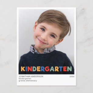 Sophisticated Kindergarten Graduation Announcement Postcard