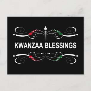 sophisticated kwanzaa blessings postcard