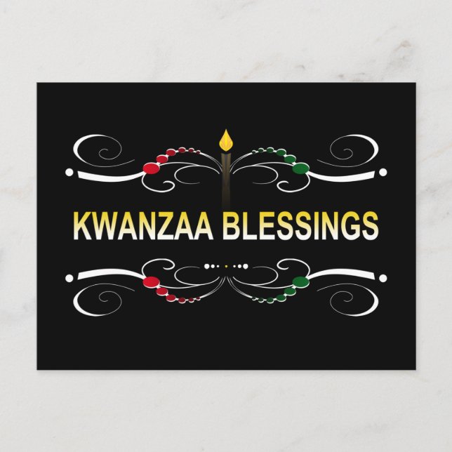 sophisticated kwanzaa blessings postcard (Front)