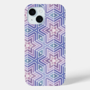 Sophisticated Lavender Geometric Star Maze Pattern iPhone 15 Case