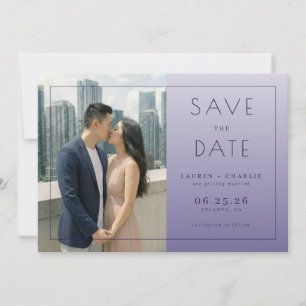 Sophisticated Lavender Modern Photo Save The Date