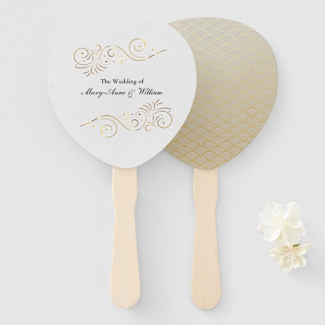Sophisticated Luxurious 2 Wedding Program   Hand Fan (Front and Back)