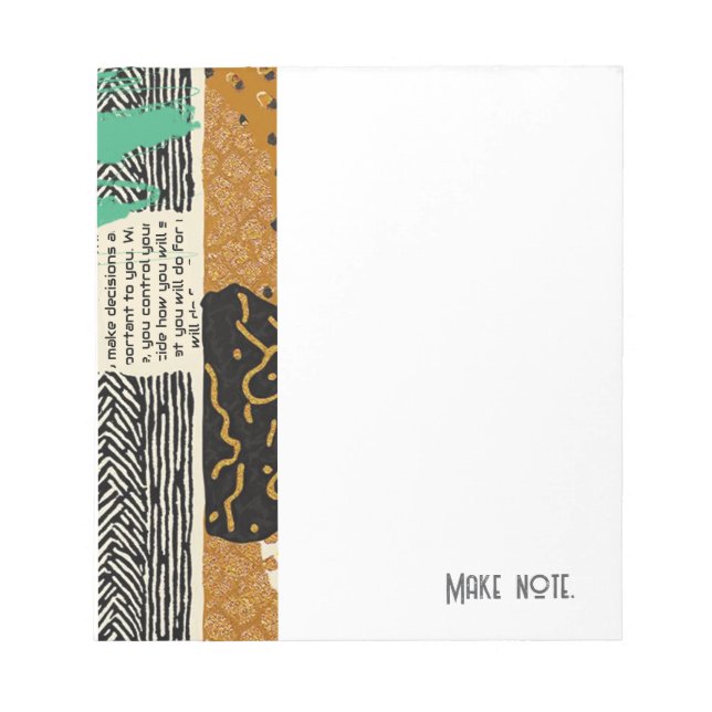 Sophisticated Luxury African Asian Caribbean Notepad (Front)