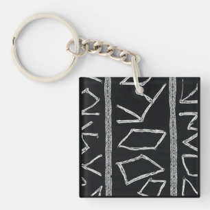 Sophisticated Luxury African Caribbean Mudcloth Key Ring