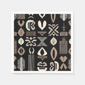 Sophisticated Luxury African Caribbean Mudcloth Napkin