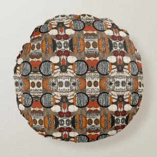 Sophisticated Luxury African Caribbean   Round Cushion