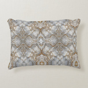"Sophisticated Marble with Gold" Decorative Cushion