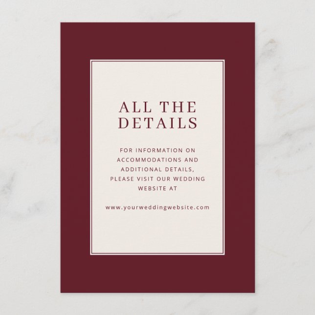 Sophisticated Maroon Minimalist Card (Front)