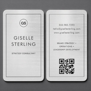 Sophisticated Metallic Monogram Professional Business Card