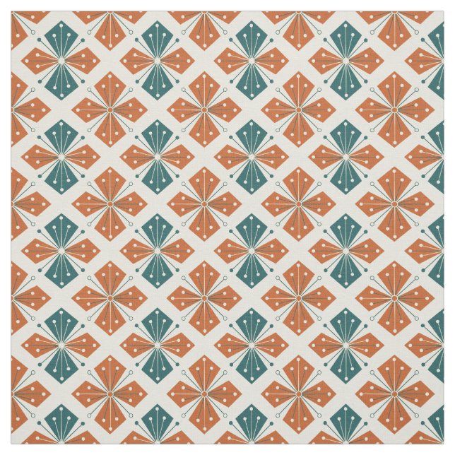 Sophisticated Mid-Century Modern Atomic Starburst Fabric (Swatch)