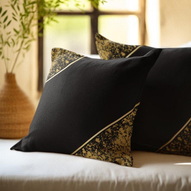Sophisticated Minimalist Black and Gold Cushion (Creator Uploaded)