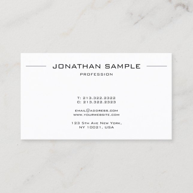 Sophisticated Minimalist Modern Simple Trending Business Card (Front)