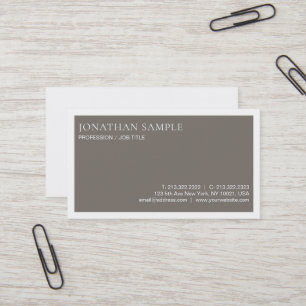Sophisticated Minimalist Plain Trendy Brown Modern Business Card