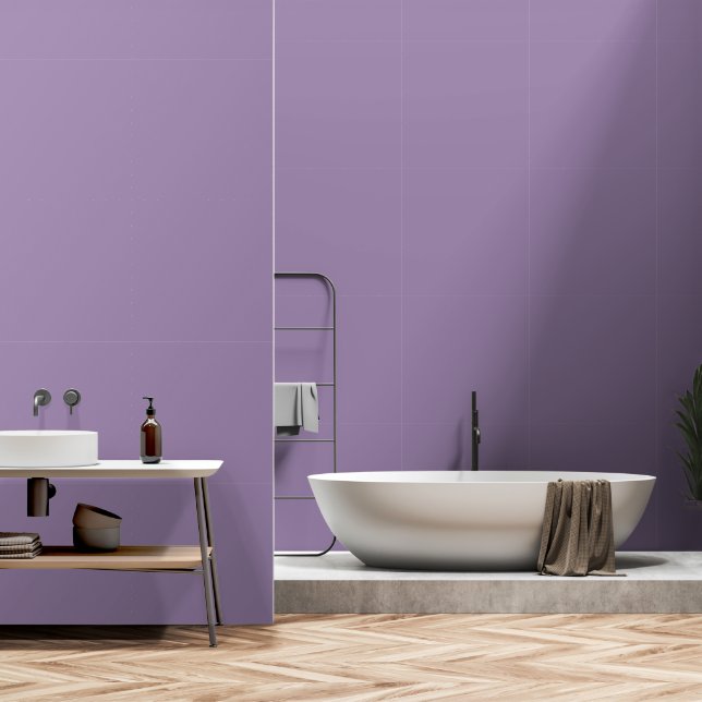 Sophisticated Minimalist Solid Violet Wallpaper (Bathroom)