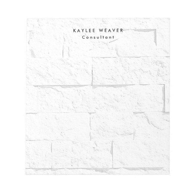 Sophisticated Minimalist Wall Bricks Professional Notepad (Front)
