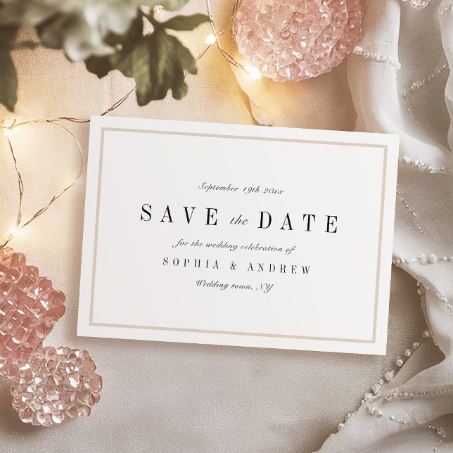 Sophisticated minimalist wedding  save the date (Sophisticated minimalist wedding save the date)
