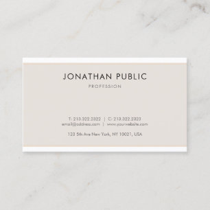 Sophisticated Minimalistic Modern Sleek Plain Top Business Card