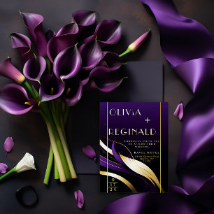 Sophisticated Modern Abstract Purple and Gold 