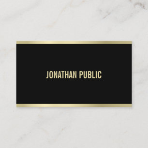 Sophisticated Modern Black And Gold Professional Business Card