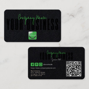 Sophisticated Modern Black Green Logo Generic Business Card