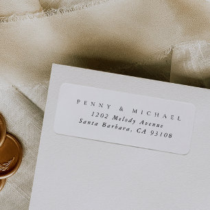 Sophisticated Modern Black on White Return Address Label