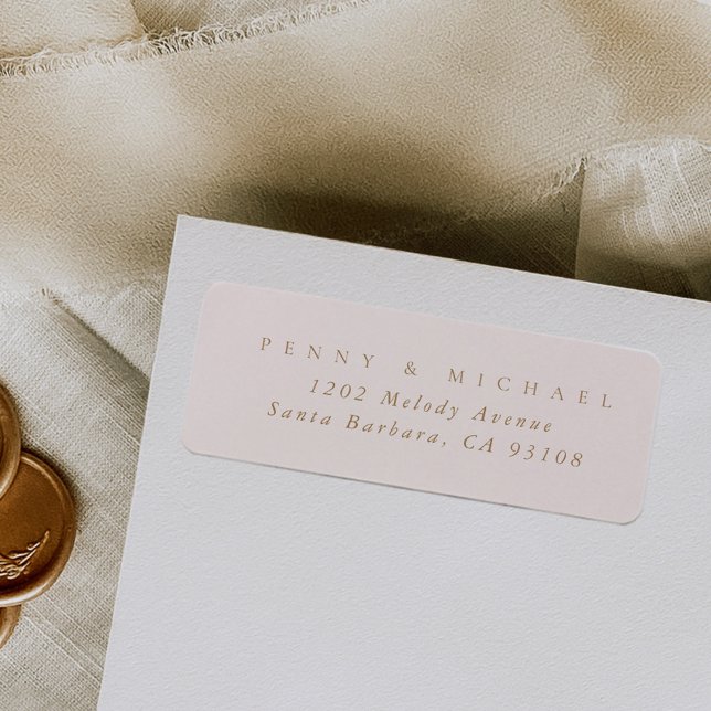 Sophisticated Modern Blush Pink Return Address Label (Blush pink contemporary return address label.)