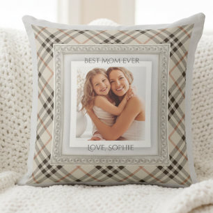 Sophisticated Modern Farmhouse Best Mum Photo Cushion