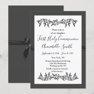 SOPHISTICATED MODERN    First Holy Comm Invitation